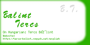 balint tercs business card